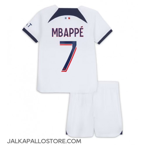 Paris Saint-Germain Kylian Mbappe #7 Vieraspaita Lapsille 2023-24 Lyhythihainen (+ shortsit)